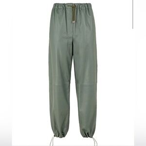 Leather Tapered Pull-on Pants